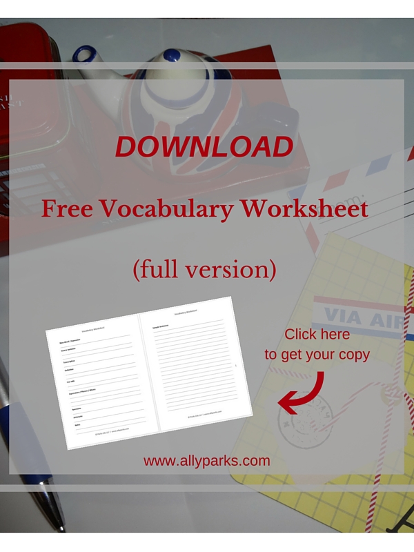 English Worksheets, vocabulary worksheets, vocabulary worksheet, worksheet English, learn English, http://www.allyparks.com/downloads/learn-english-words-with-free-vocabulary-worksheet-full-version